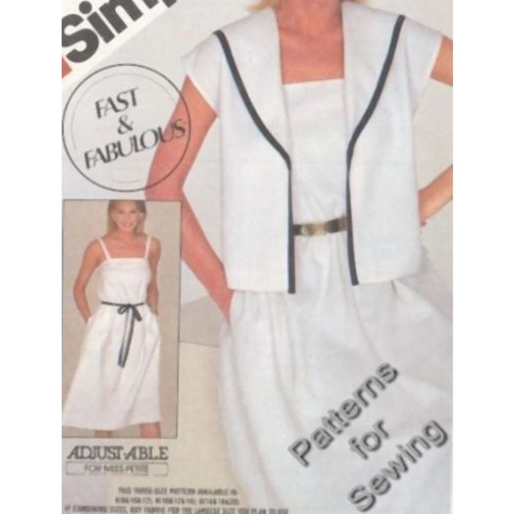 Simplicity 5880 Pattern Jacket Sundress Miss 8 Uncut Unlined Petite able Loose